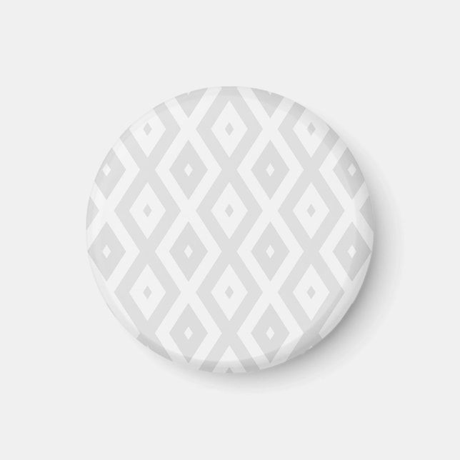 Light grey and white diamond pattern magnet (Front)