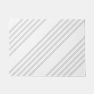 Light grey and white five stripes pattern doormat