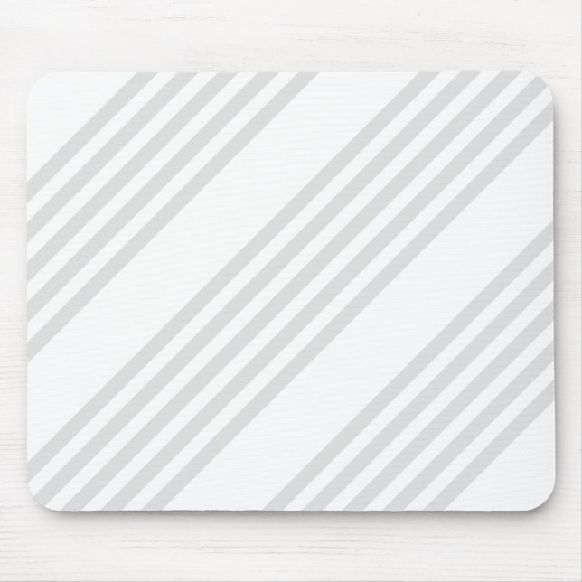 Light grey and white five stripes pattern mouse pad (Front)