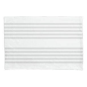 Light grey and white five stripes pattern pillowcase