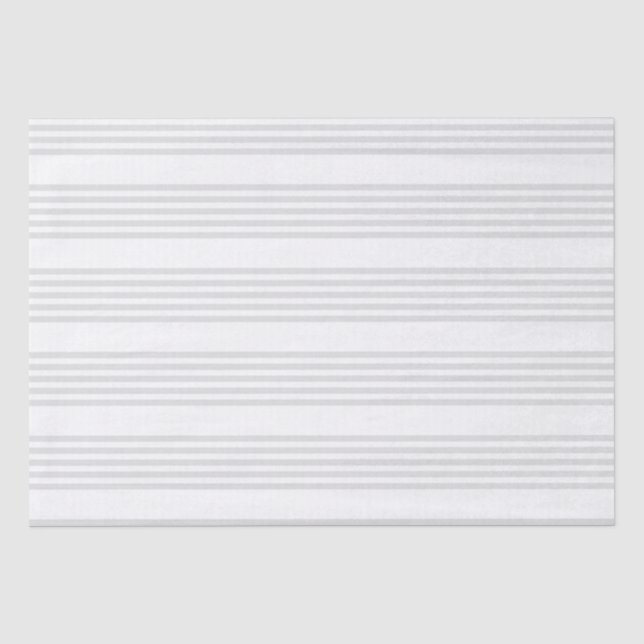 Light grey and white five stripes pattern tissue paper (Front)