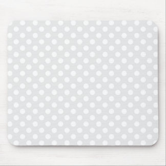 Light Grey and White Polka Dot Mouse Pad