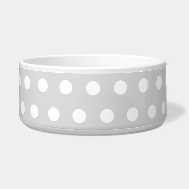 Light Grey and White Polka Dot Pattern. (Front)