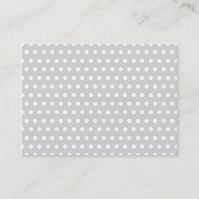 Light Grey and White Polka Dot Pattern. Business Card (Front)