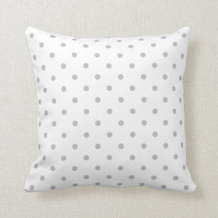 Light Grey and White Polka Dot Pattern. Cushion