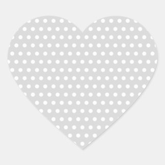 Light Grey and White Polka Dot Pattern. Heart Sticker