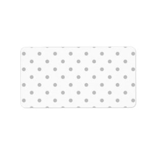 Light Grey and White Polka Dot Pattern. Label
