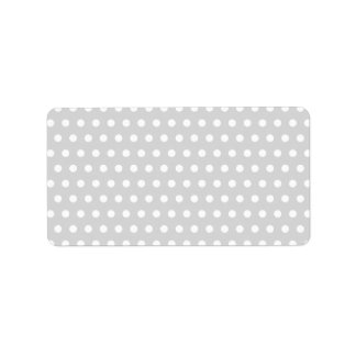 Light Grey and White Polka Dot Pattern. Label