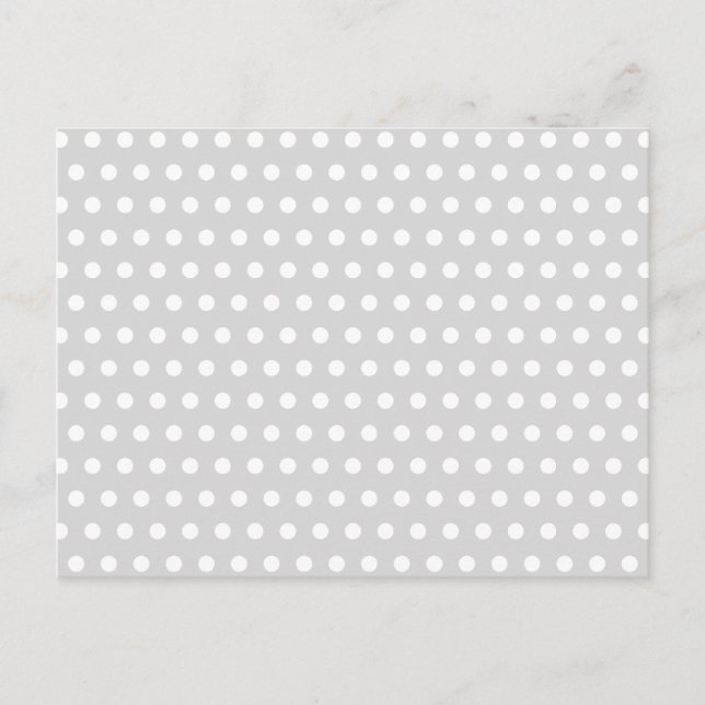 Light Grey and White Polka Dot Pattern. Postcard (Front)