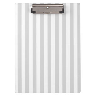 Light Grey and White Stripes Clipboard