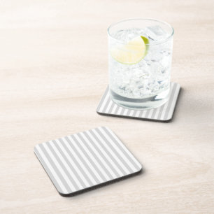 Light Grey and White Stripes Coaster