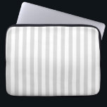 Light Grey and White Stripes Laptop Sleeve<br><div class="desc">The Light Grey & White stripes pattern is a pattern from the past, chraacterised by parallel Light Grey & White stripes of various widths that are repeated throughout the pattern. This pattern refers to the classic style and is chraacterised by subtlety and elegance. Light Grey & White colours are subdued,...</div>