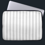 Light Grey and White Stripes Laptop Sleeve<br><div class="desc">The Light Grey & White stripes pattern is a pattern from the past, chraacterised by parallel Light Grey & White stripes of various widths that are repeated throughout the pattern. This pattern refers to the classic style and is chraacterised by subtlety and elegance. Light Grey & White colours are subdued,...</div>
