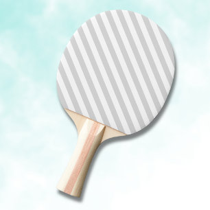 Light Grey and White Stripes Ping Pong Paddle