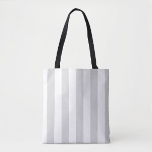 Light Grey and White Stripes Tote Bag