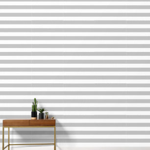 Light Grey and White Wide Horizontal Stripes Wallpaper