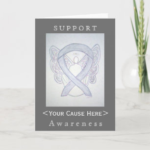 Light Grey Awareness Ribbon Angel Customised Card