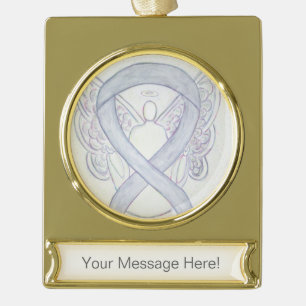 Light Grey Awareness Ribbon Angel Ornament