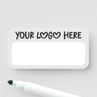 Light Grey Black and White One Line Business Logo Name Tag