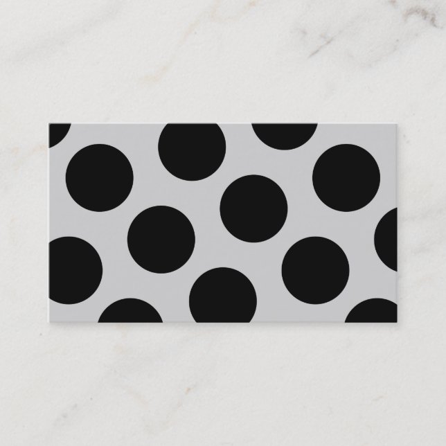 Light Grey & Black Dots Business Card (Front)
