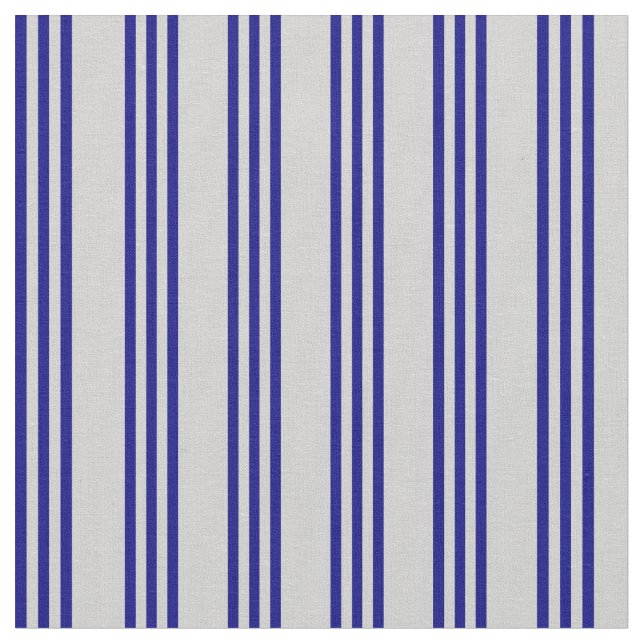 Light Grey & Blue Coloured Stripes Fabric (Close Up)