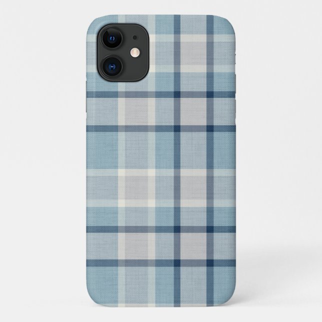 Light grey-blue textured chequered  Case-Mate iPhone case (Back)