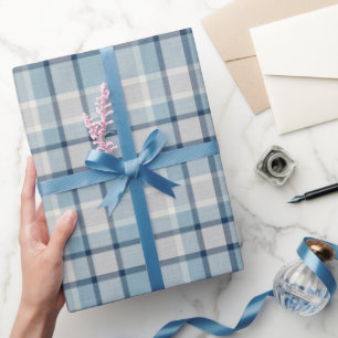 Light grey-blue textured chequered wrapping paper