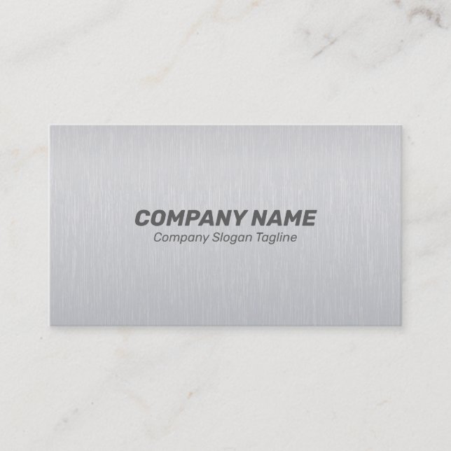 Light-grey brushed aluminium texture business card (Front)