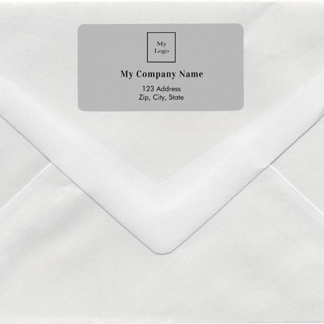 Light grey business logo return address label (Creator Uploaded)