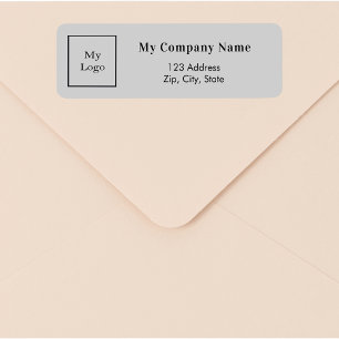 Light grey business logo return address label