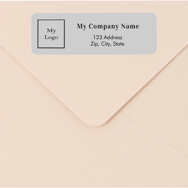 Light grey business logo return address label (Creator Uploaded)