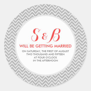 Light Grey Chevron Pattern Linen Texture 3b Classic Round Sticker
