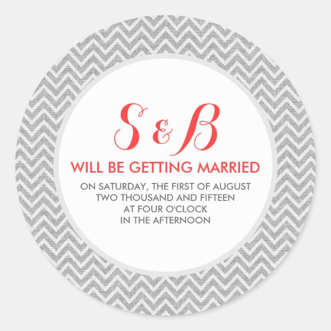 Light Grey Chevron Pattern Linen Texture 3b Classic Round Sticker (Front)