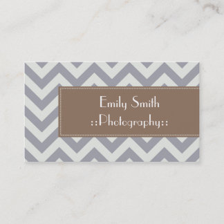 Light Grey Chevron Sophisticated Business Cards