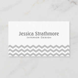 Light Grey Chevron Stripes Pattern Business Card