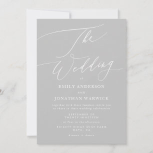 Light Grey Classic Calligraphy The Wedding Invitation