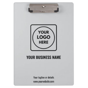 Light Grey Company Logo Branding clipboard