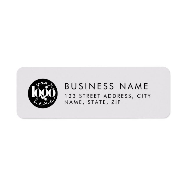 Light Grey Custom Business Logo Return Address Label (Front)