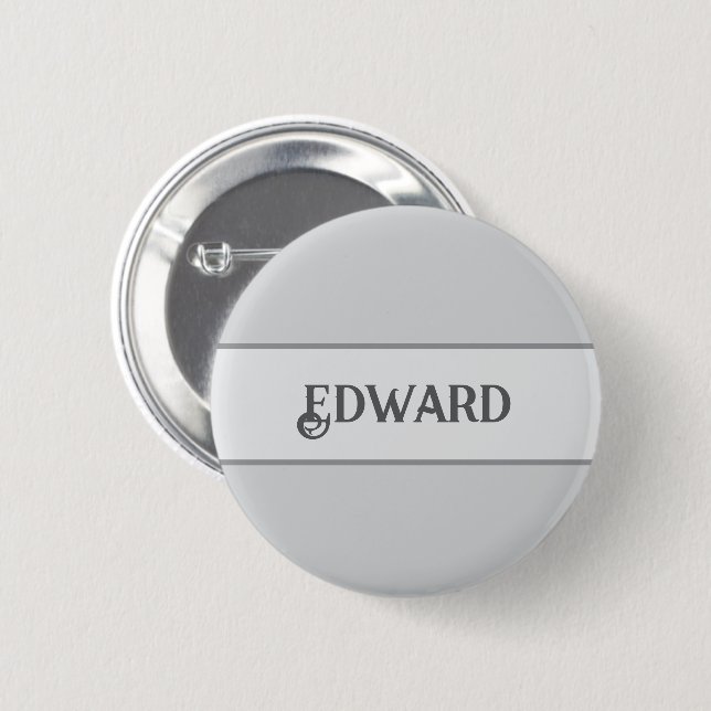 Light Grey Custom Name Button (Front & Back)