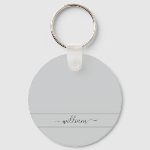 Light Grey Custom Name Key Ring