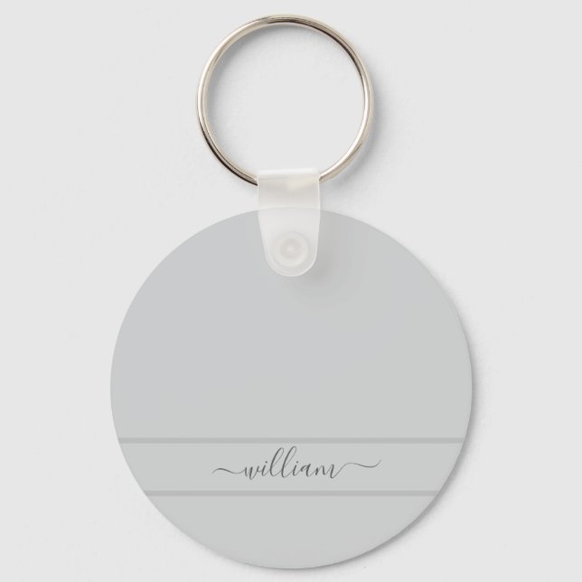 Light Grey Custom Name Key Ring (Front)