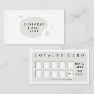 Light Grey Cute Minimalist Salon Coffee Shop Loyalty Card