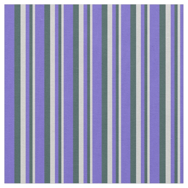 Light Grey, Dark Slate Grey, and Slate Blue Lines Fabric (Close Up)