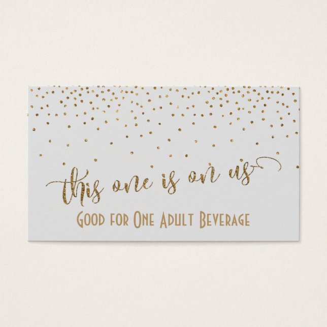 Light Grey Drink Tickets with Gold Confetti (Front)