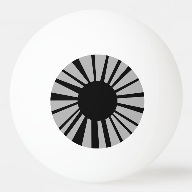 Light Grey Eye and Black Pupil on White Eyeball Ping Pong Ball (Front)