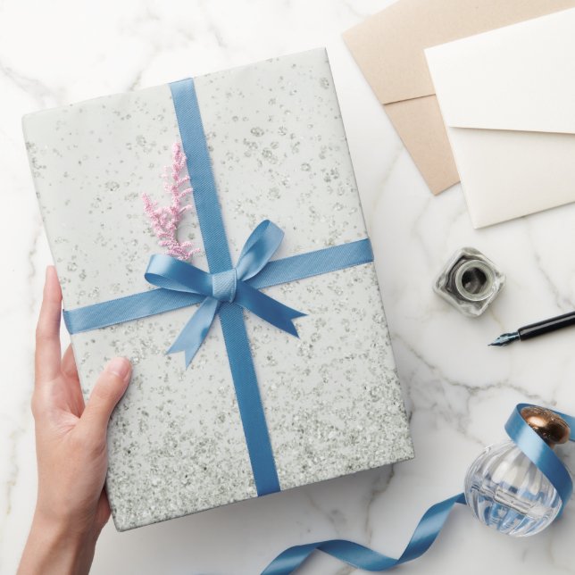 Light Grey Faux Glitter  Wrapping Paper (Gifting)