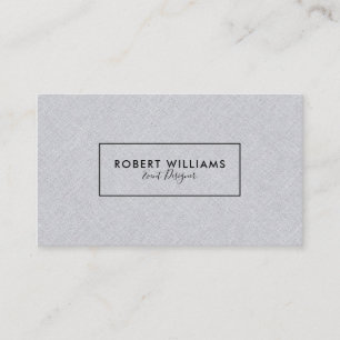 Light Grey Faux Linen Business Card