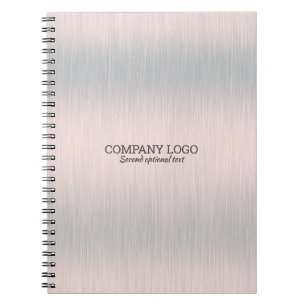 Light-grey faux metallic brushed aluminium texture notebook