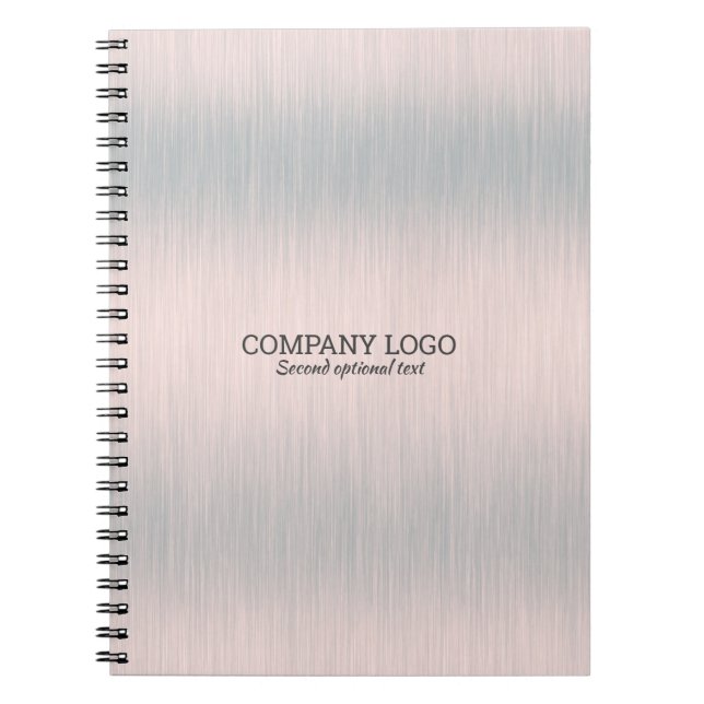 Light-grey faux metallic brushed aluminium texture notebook (Front)