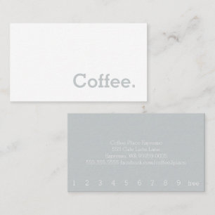 Light Grey Flannel Loyalty Coffee Punch-Card Card